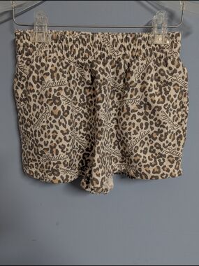 Blondie Leopard Print Elastic Waist Women’s Shorts - Beige/Brown